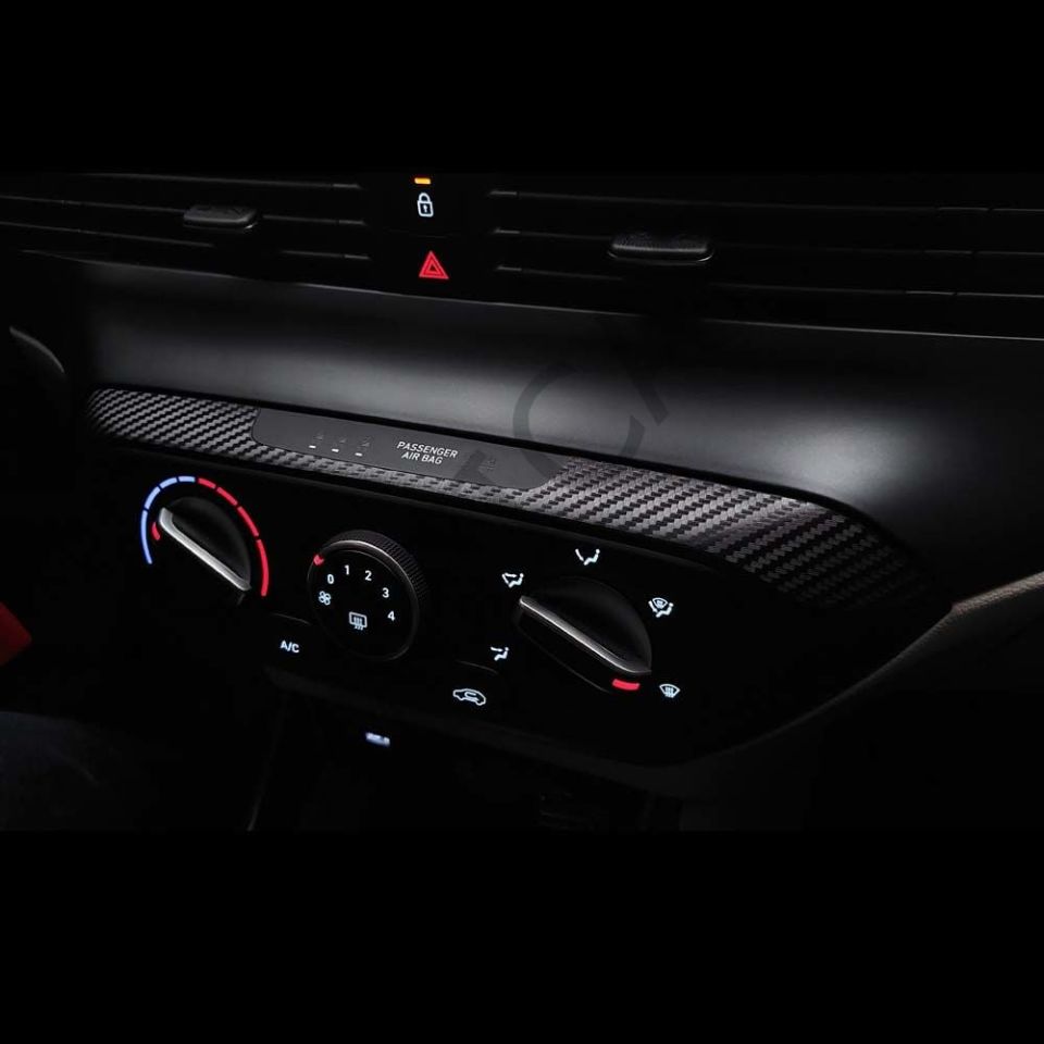 Hyundai i20 İç Trim Kaplama Set MAT KARBON SİYAH - BUTON VAR