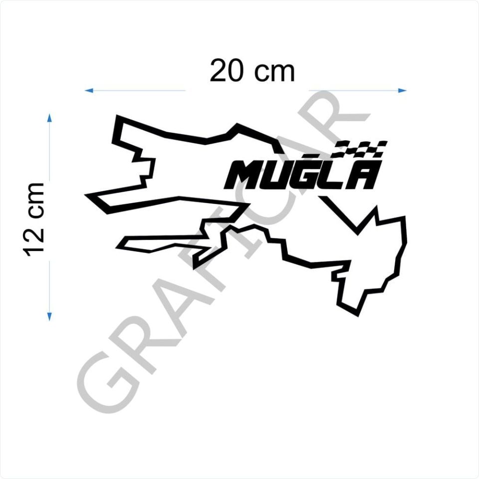 Harita Yarış Pisti Görünüm Sticker/Kahramanmaraş-Manisa-Mardin-Muğla PARLAK SİYAH - MANİSA
