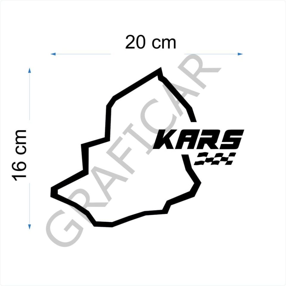 Harita Yarış Pisti Görünüm Sticker/İstanbul-İzmir-Kars-Mersin PARLAK SİYAH - MERSİN