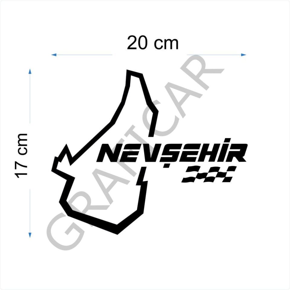 Harita Yarış Pisti Görünüm Sticker/Ordu-Nevşehir-Niğde-Muş PARLAK BEYAZ - ORDU