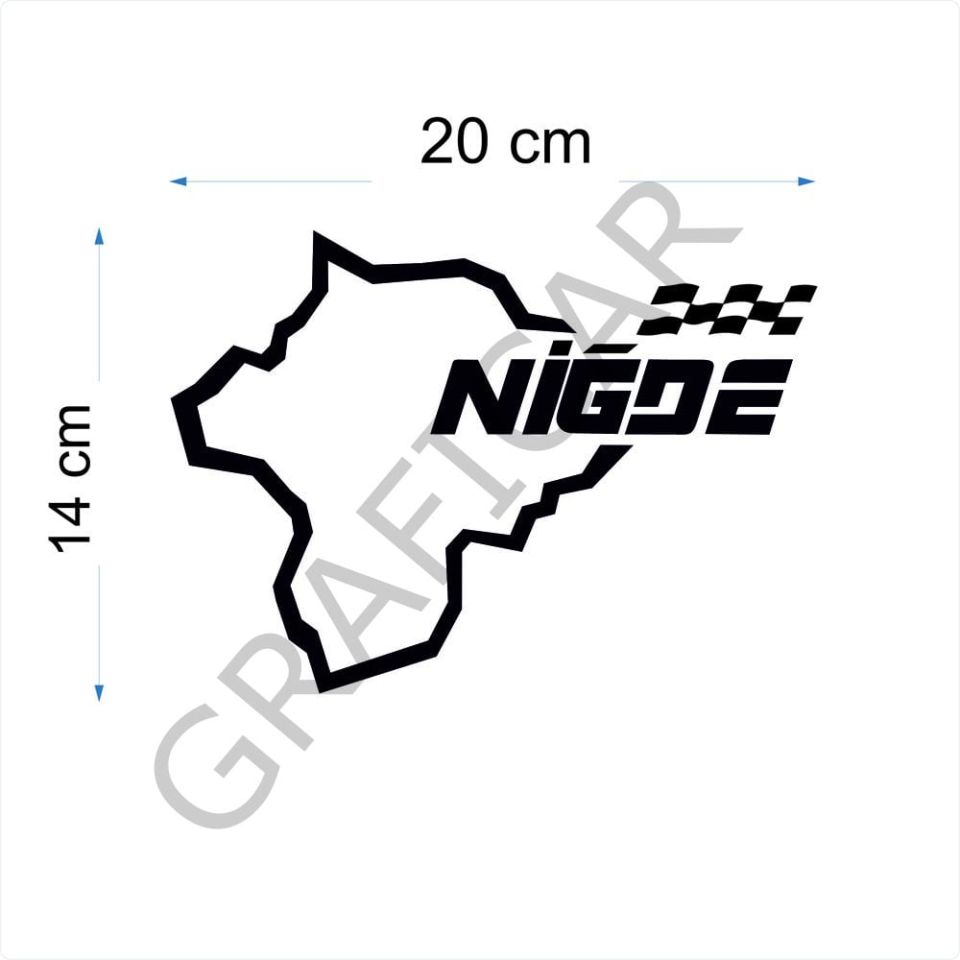Harita Yarış Pisti Görünüm Sticker/Ordu-Nevşehir-Niğde-Muş PARLAK BEYAZ - ORDU