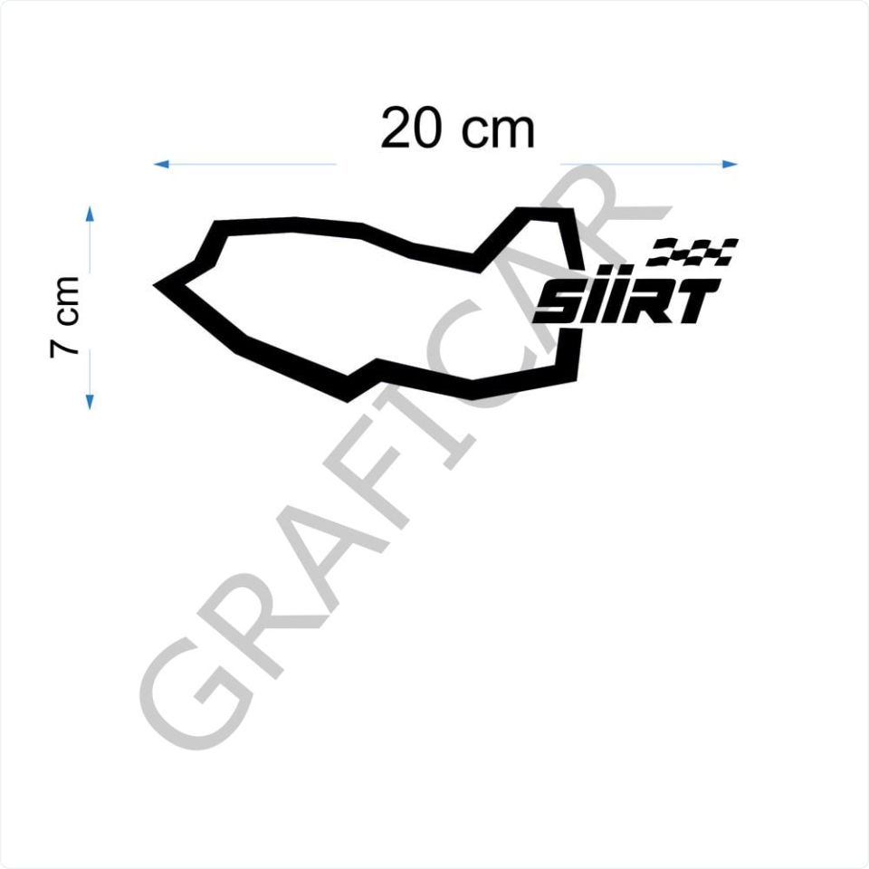 Harita Yarış Pisti Görünüm Sticker/Rize-Sakarya-Samsun-Siirt PARLAK SİYAH - RİZE