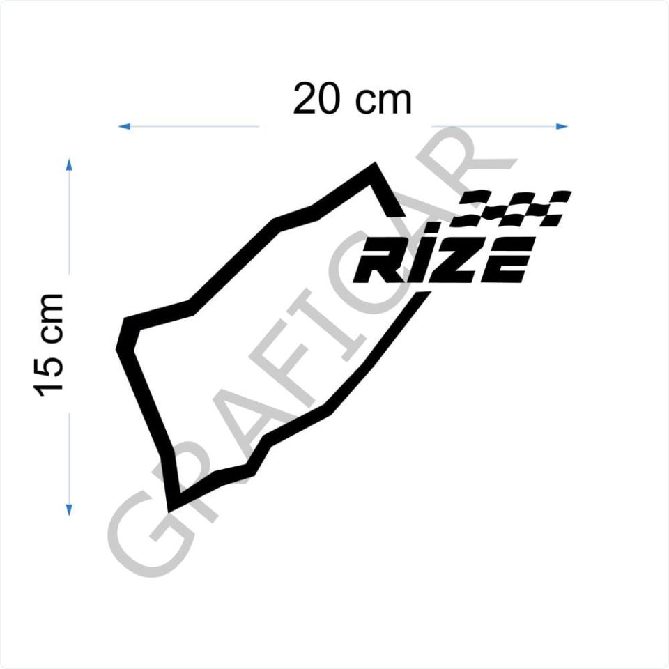 Harita Yarış Pisti Görünüm Sticker/Rize-Sakarya-Samsun-Siirt PARLAK SİYAH - SAMSUN
