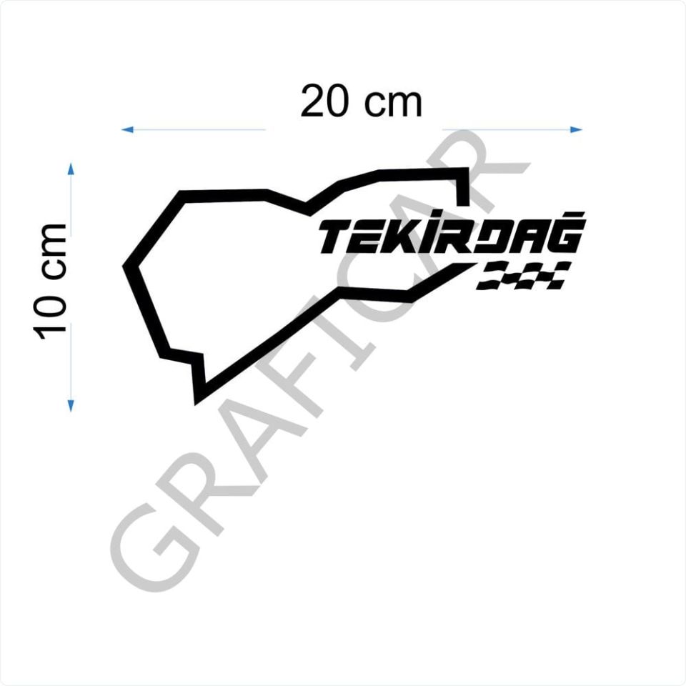 Map Race Track View Sticker - Pack of 2 / Between 57-60 BRIGHT BLACK - SİNOP