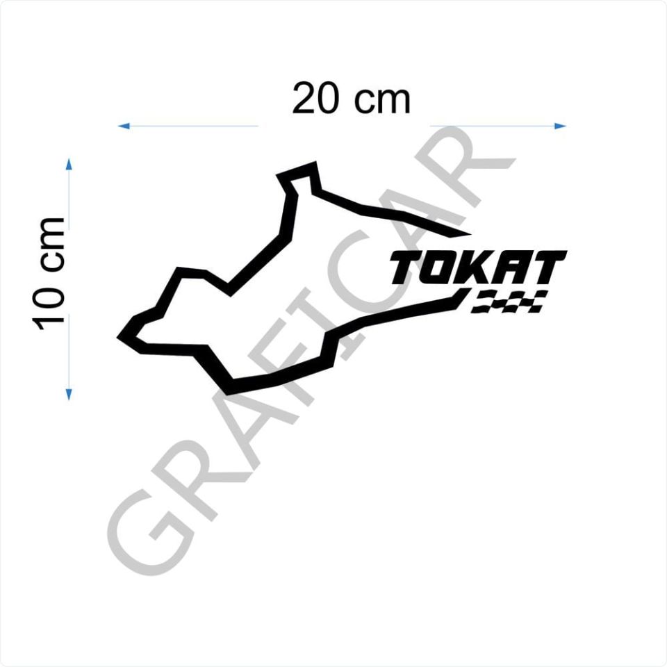Map Race Track View Sticker - Pack of 2 / Between 57-60 BRIGHT BLACK - SİNOP