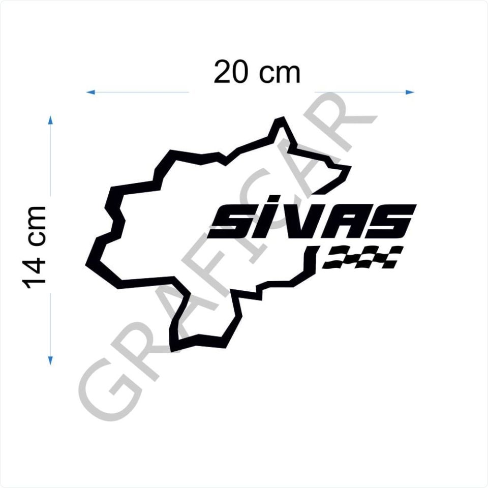 Harita Yarış Pisti Görünüm Sticker/Sinop-Sivas-Tekirdağ-Tokat PARLAK BEYAZ - TEKİRDAĞ
