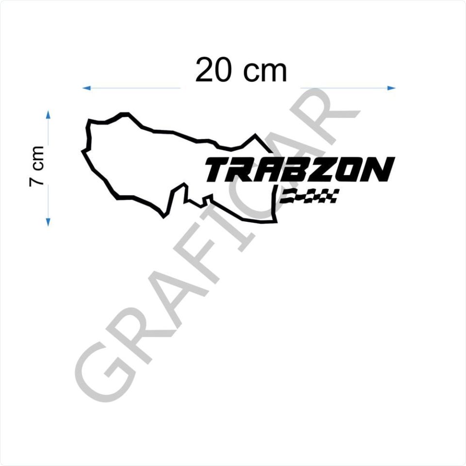 Harita Yarış Pisti Görünüm Sticker/Şanlıurfa-Trabzon-Tunceli-Uşak PARLAK SİYAH - ŞANLIURFA