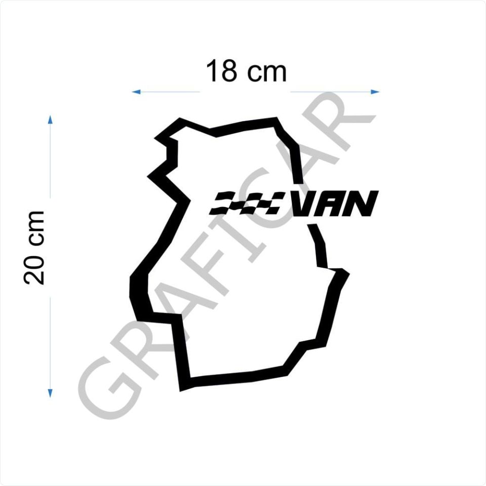 Harita Yarış Pisti Görünüm Sticker / Aksaray-Van-Yozgat-Zonguldak PARLAK BEYAZ - AKSARAY