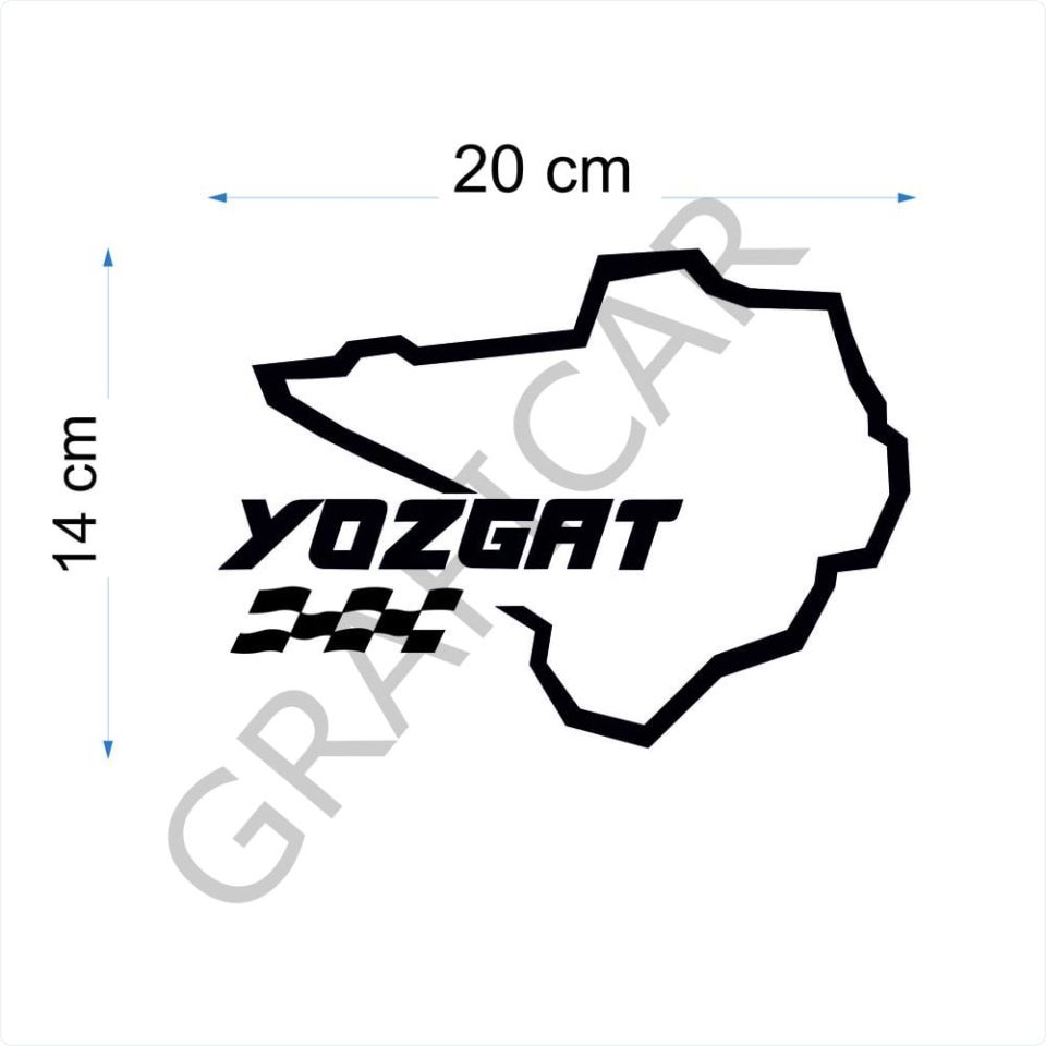 Harita Yarış Pisti Görünüm Sticker / Aksaray-Van-Yozgat-Zonguldak PARLAK BEYAZ - AKSARAY