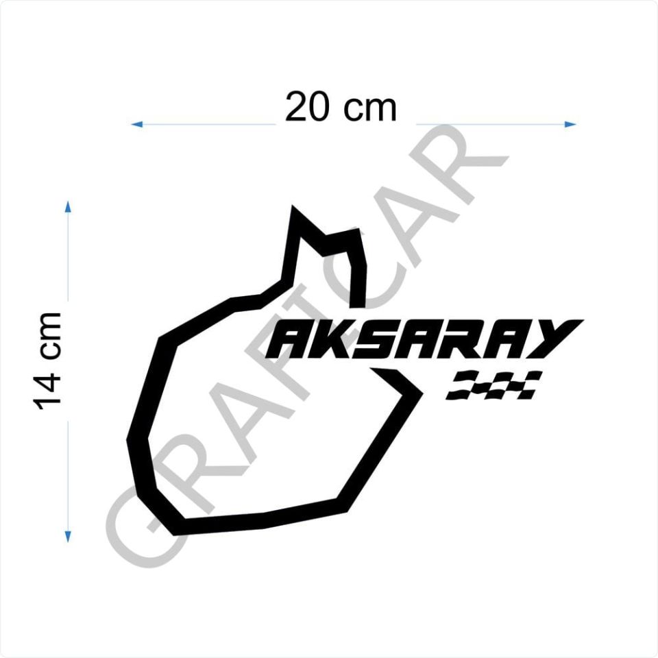 Harita Yarış Pisti Görünüm Sticker / Aksaray-Van-Yozgat-Zonguldak PARLAK BEYAZ - VAN