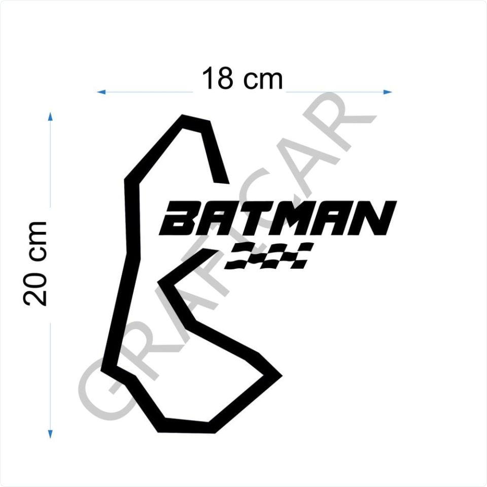 Harita Yarış Pisti Görünüm Sticker / Batman-Bayburt-Karaman-Kırıkkale PARLAK SİYAH - BAYBURT