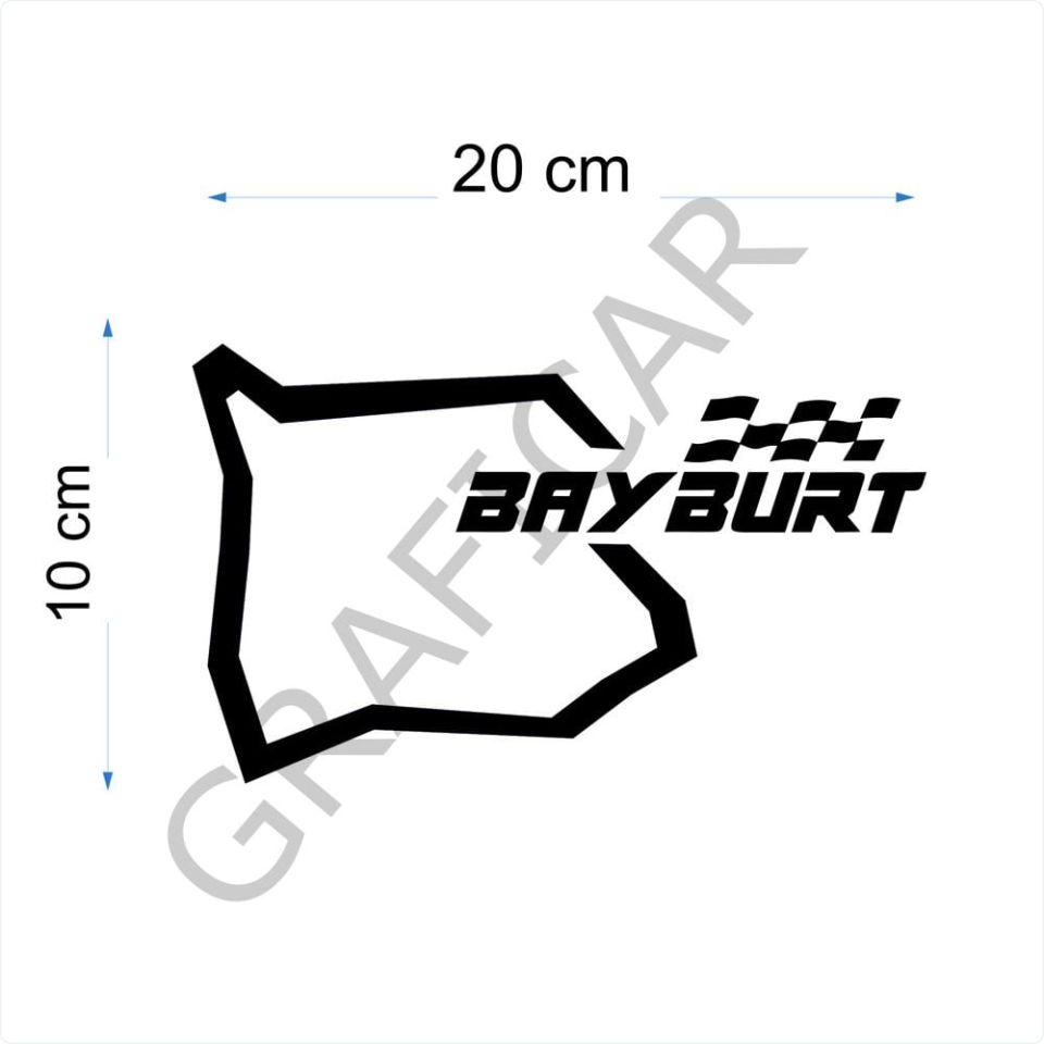 Harita Yarış Pisti Görünüm Sticker / Batman-Bayburt-Karaman-Kırıkkale PARLAK BEYAZ - KARAMAN