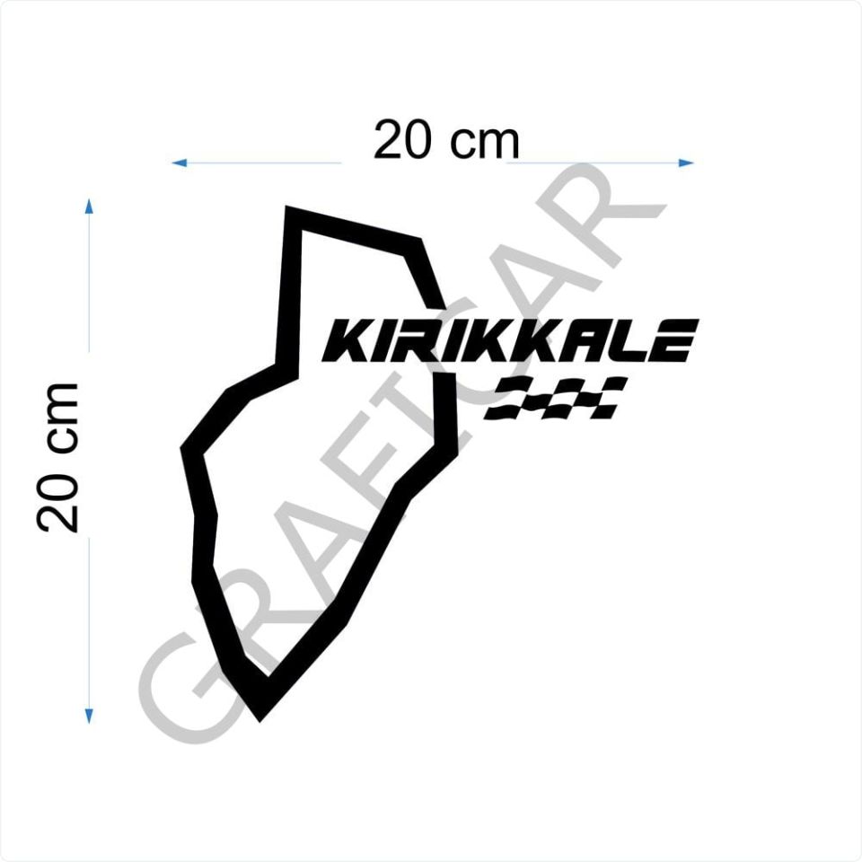 Harita Yarış Pisti Görünüm Sticker / Batman-Bayburt-Karaman-Kırıkkale PARLAK BEYAZ - KARAMAN