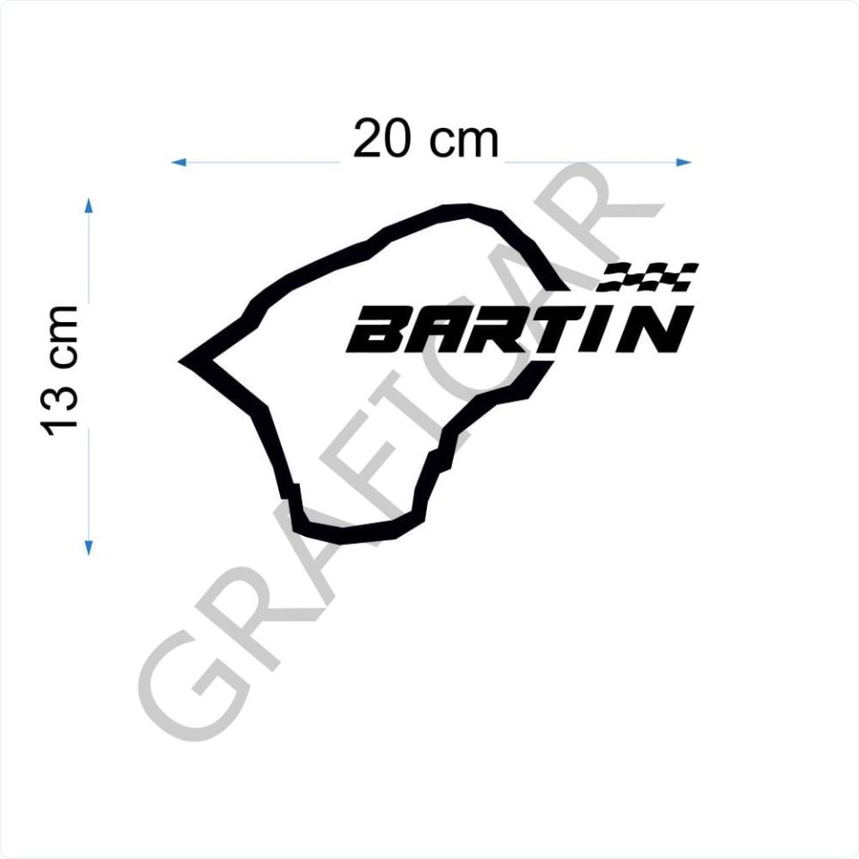 Harita Yarış Pisti Görünüm Sticker / Ardahan-Bartın-Iğdır-Şırnak PARLAK SİYAH - ŞIRNAK