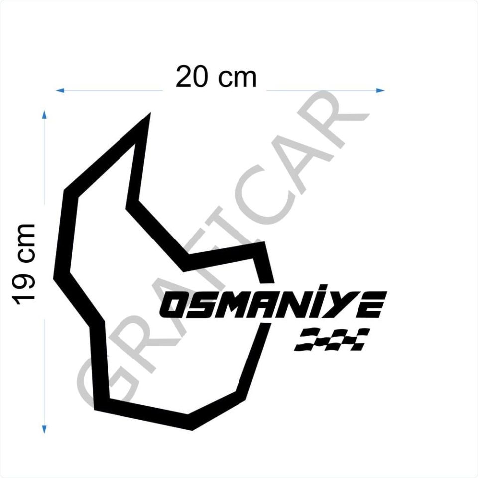 Harita Yarış Pisti Görünüm Sticker / Karabük-Kilis-Osmaniye-Yalova PARLAK BEYAZ - KARABÜK