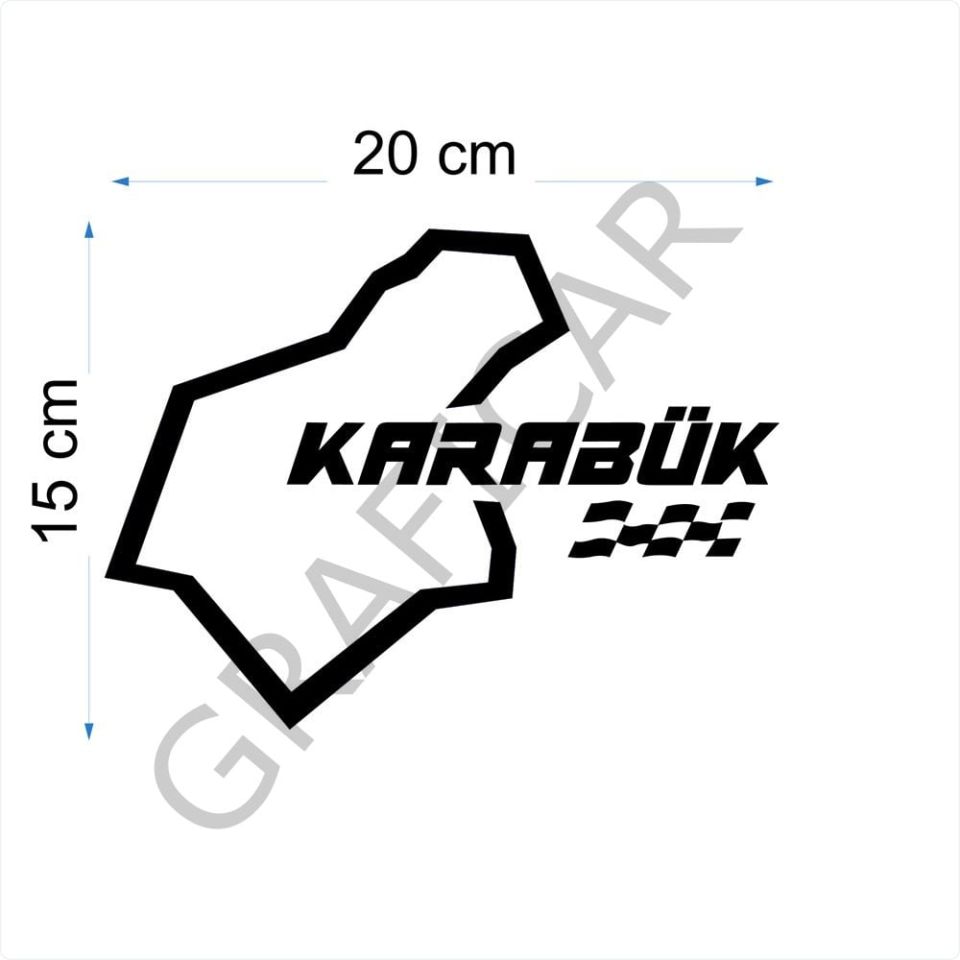 Harita Yarış Pisti Görünüm Sticker / Karabük-Kilis-Osmaniye-Yalova PARLAK BEYAZ - KİLİS