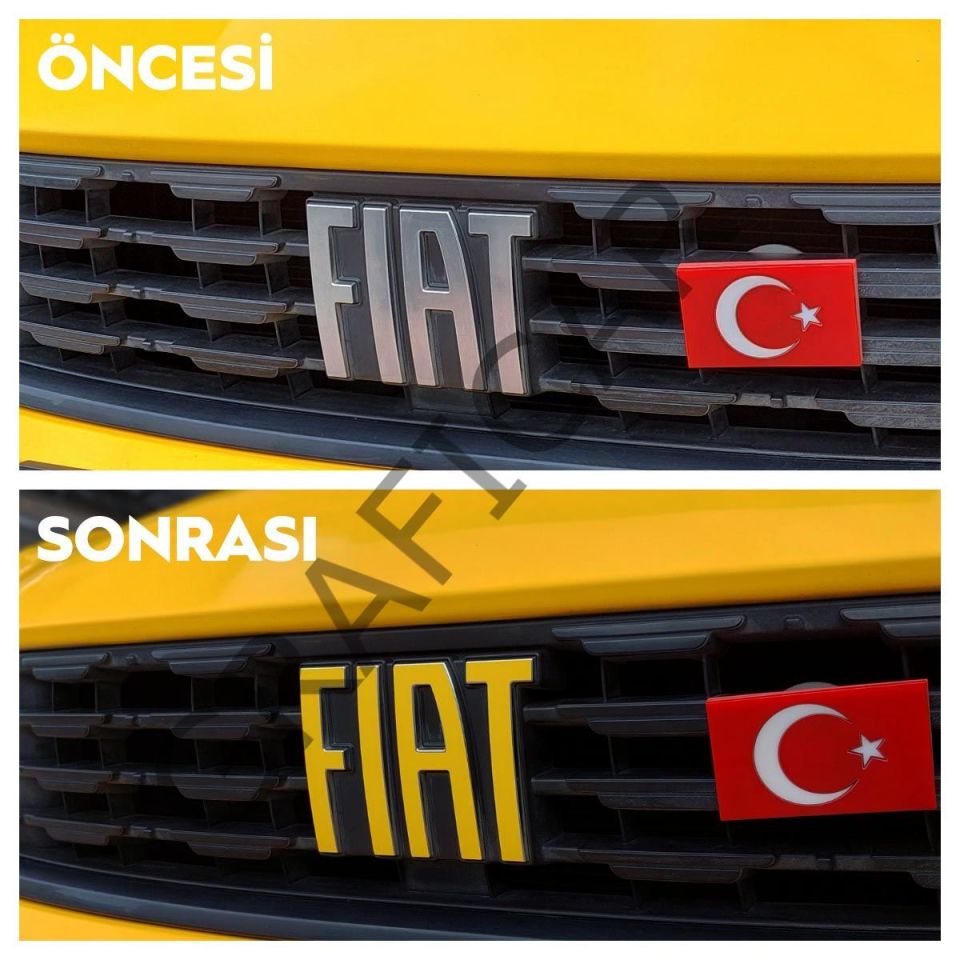 Fiat Egea Cross Amblem Sticker Set PARLAK KIRMIZI