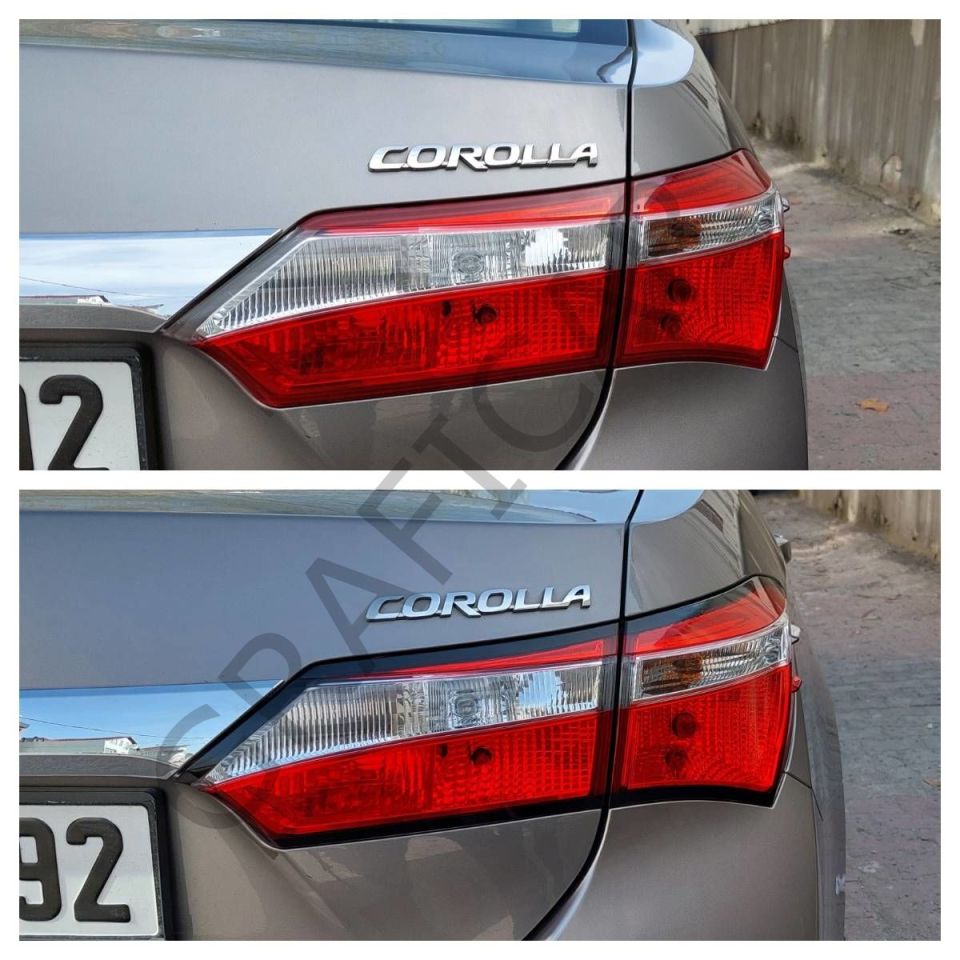 Toyota Corolla E160 Stop Çerçeve Sticker MAT SİYAH