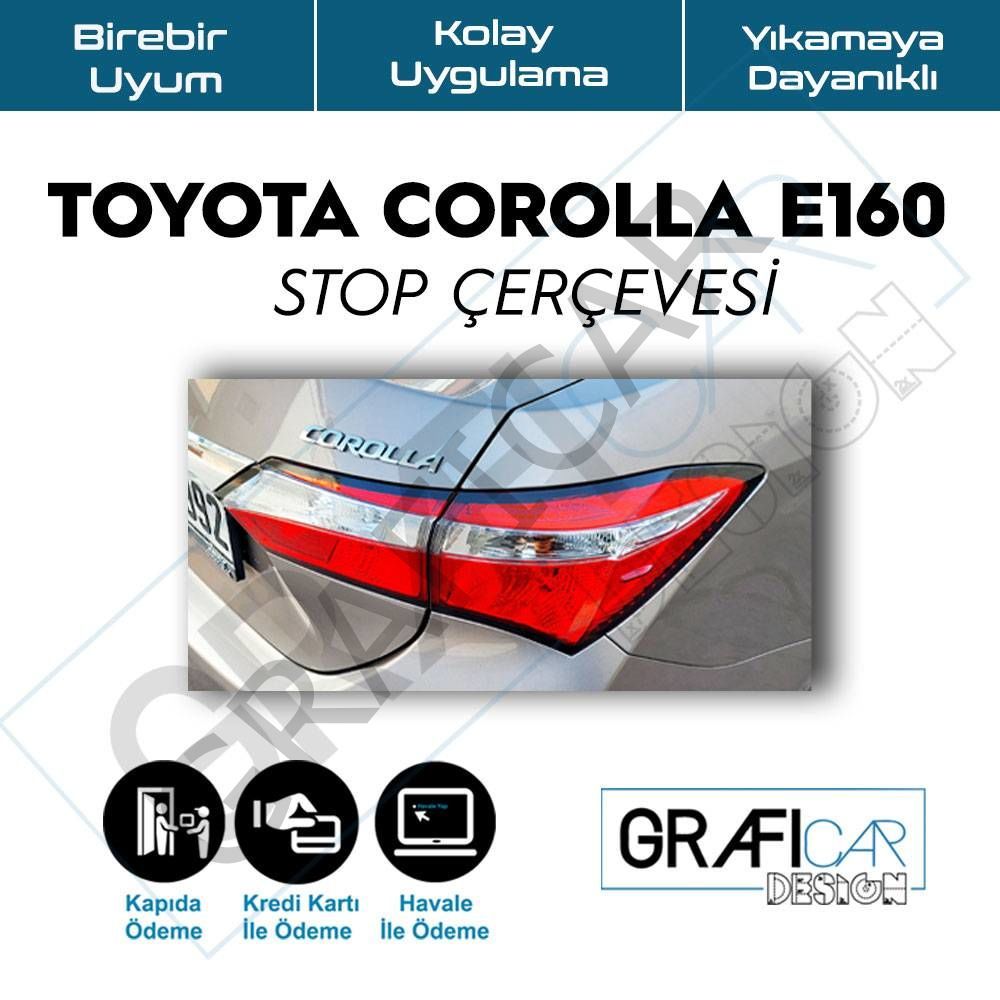 Toyota Corolla E160 Stop Çerçeve Sticker MAT SİYAH