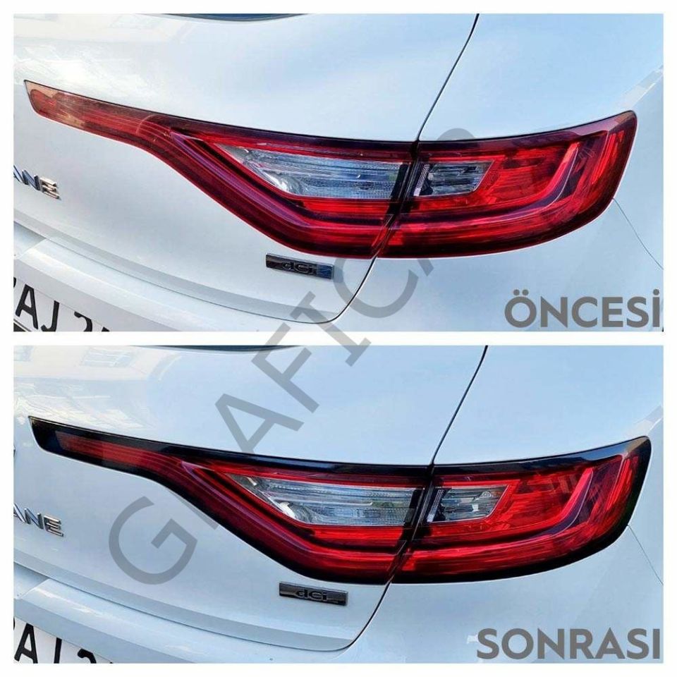 Renault Megane 4 Stop Çerçeve Sticker MAT SİYAH - HATCHBACK