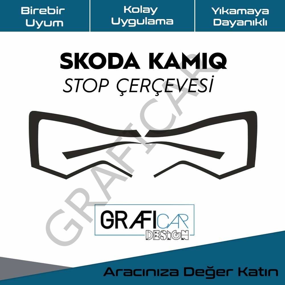 Skoda Kamiq Stop Çerçeve Sticker MAT SİYAH
