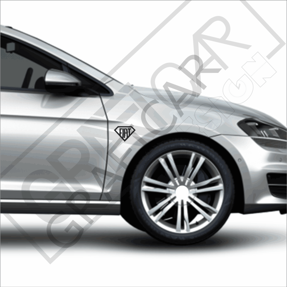 Fiat Diamond Sticker 2'li Paket/ 6cm x 9cm PARLAK SİYAH