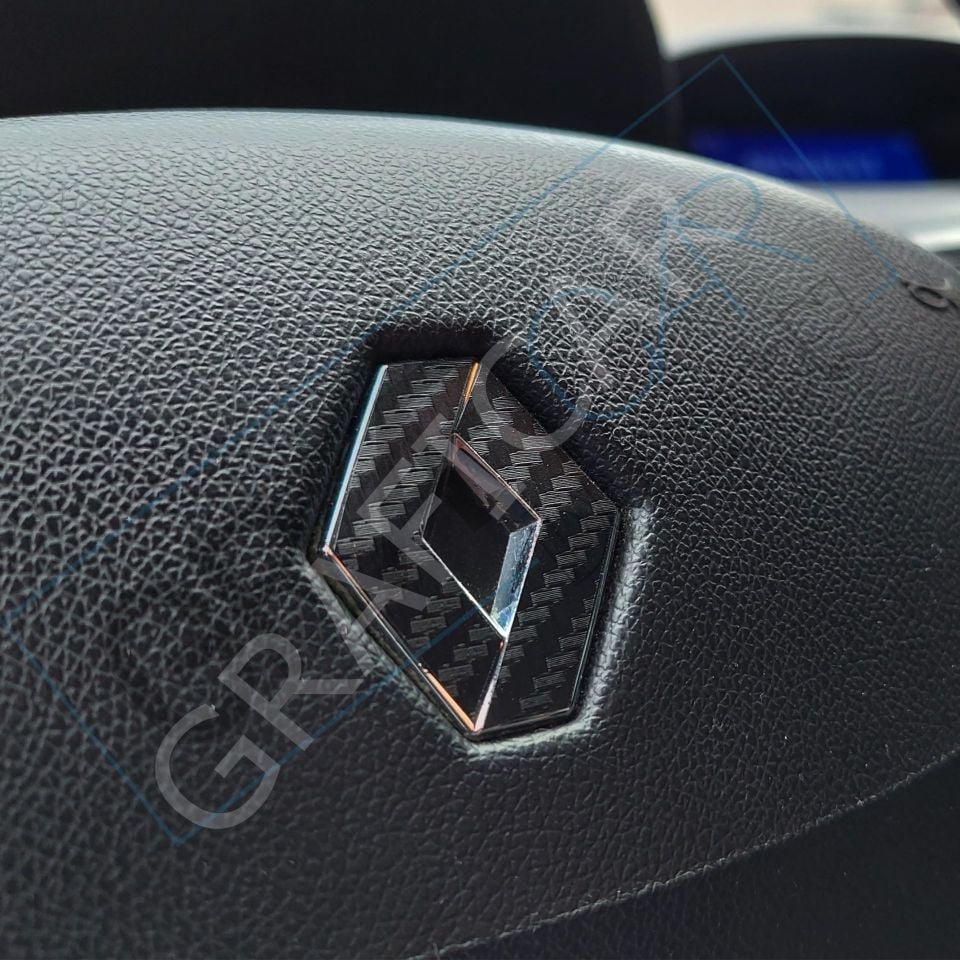 Renault Megane 3 Amblem Sticker Seti PARLAK SİYAH - 2013-2016/MAKYAJLI