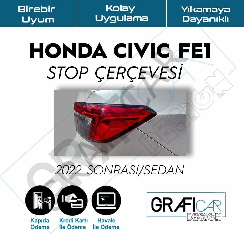 Honda Civic FE1 Stop Çerçeve Sticker PARLAK SİYAH