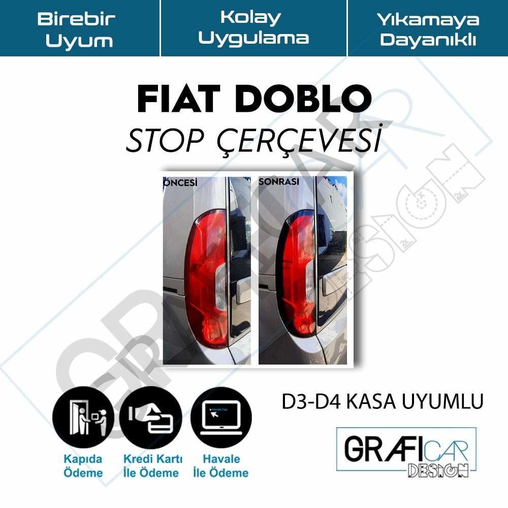 Fiat Doblo Stop Çerçeve Sticker PARLAK SİYAH