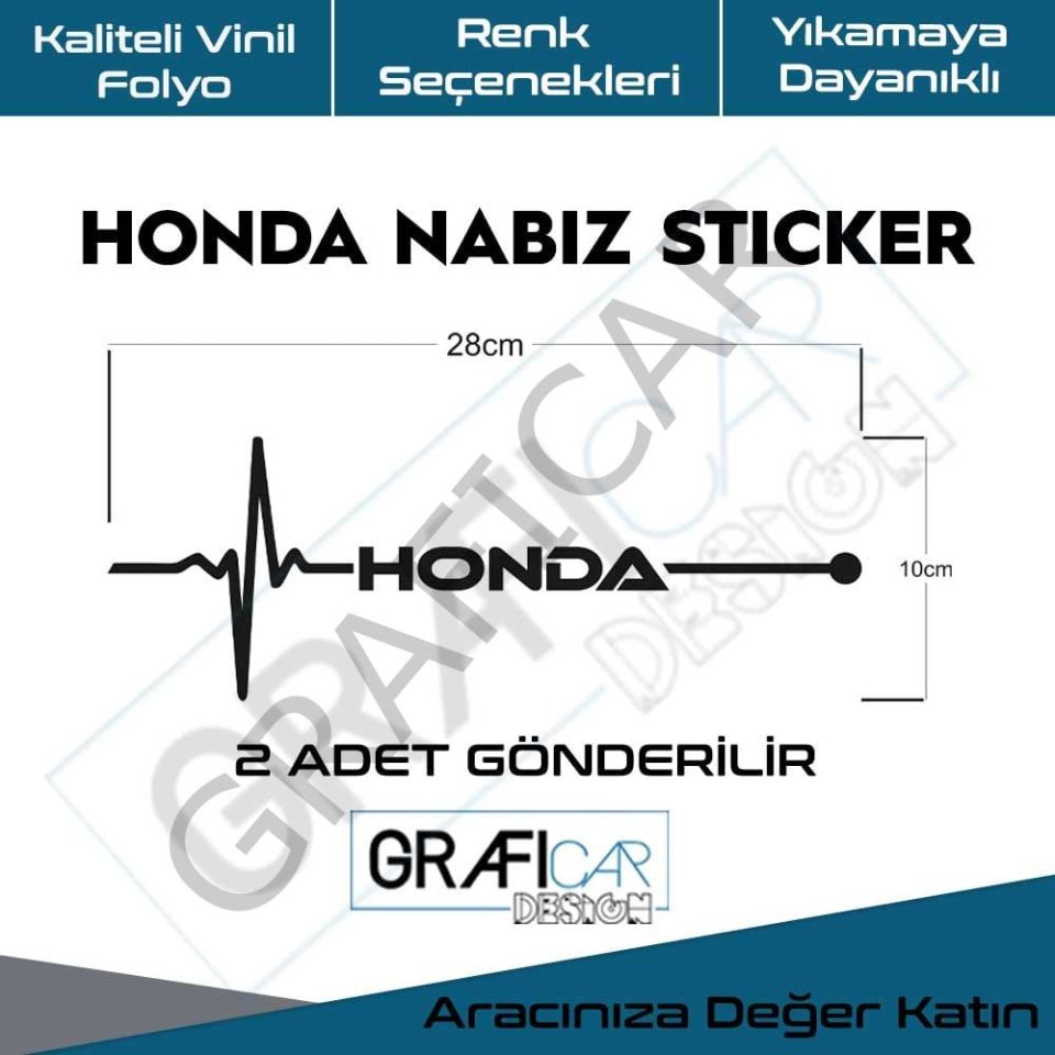 Honda Nabız Sticker MAT BEYAZ