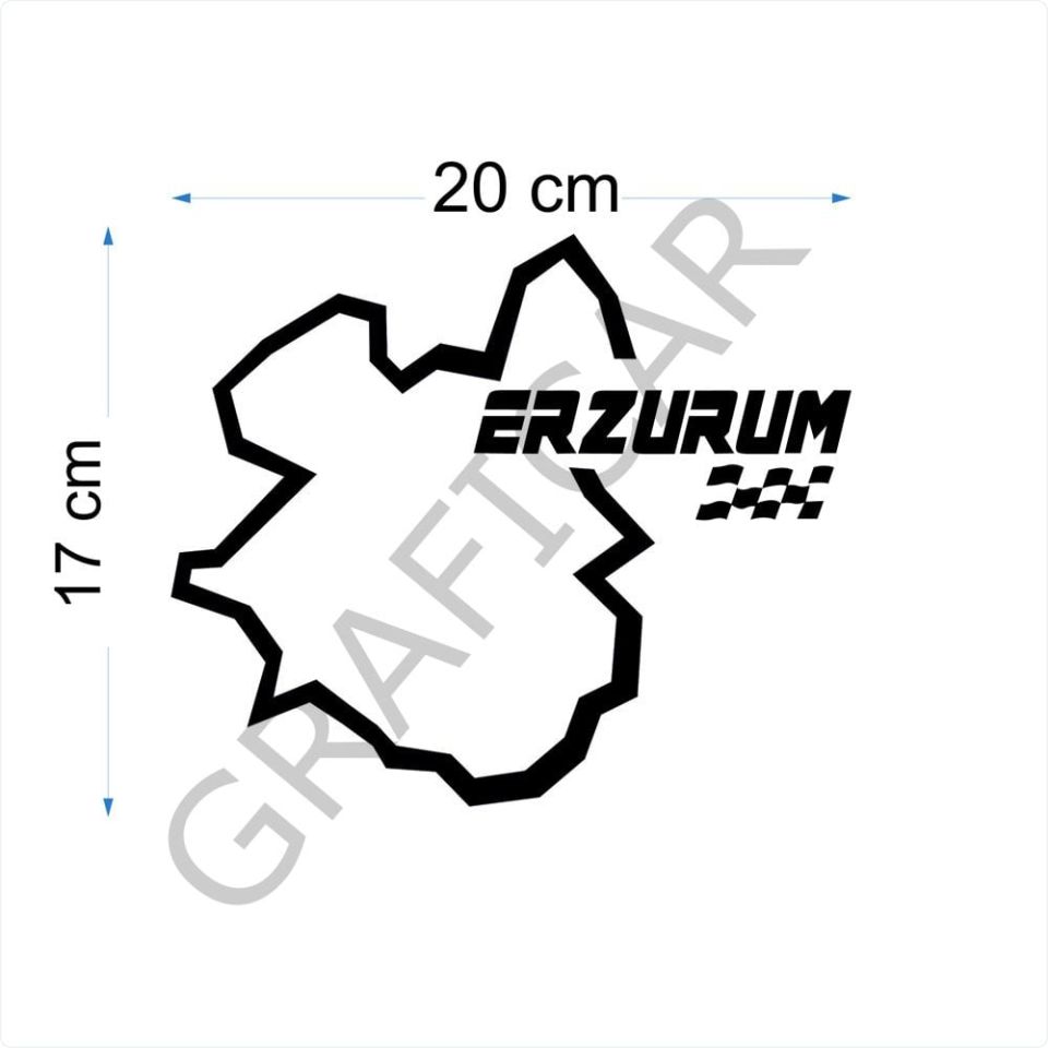 Harita Yarış Pisti Görünüm Sticker/Erzurum-Eskişehir-Gaziantep-Giresun PARLAK BEYAZ - GAZİANTEP