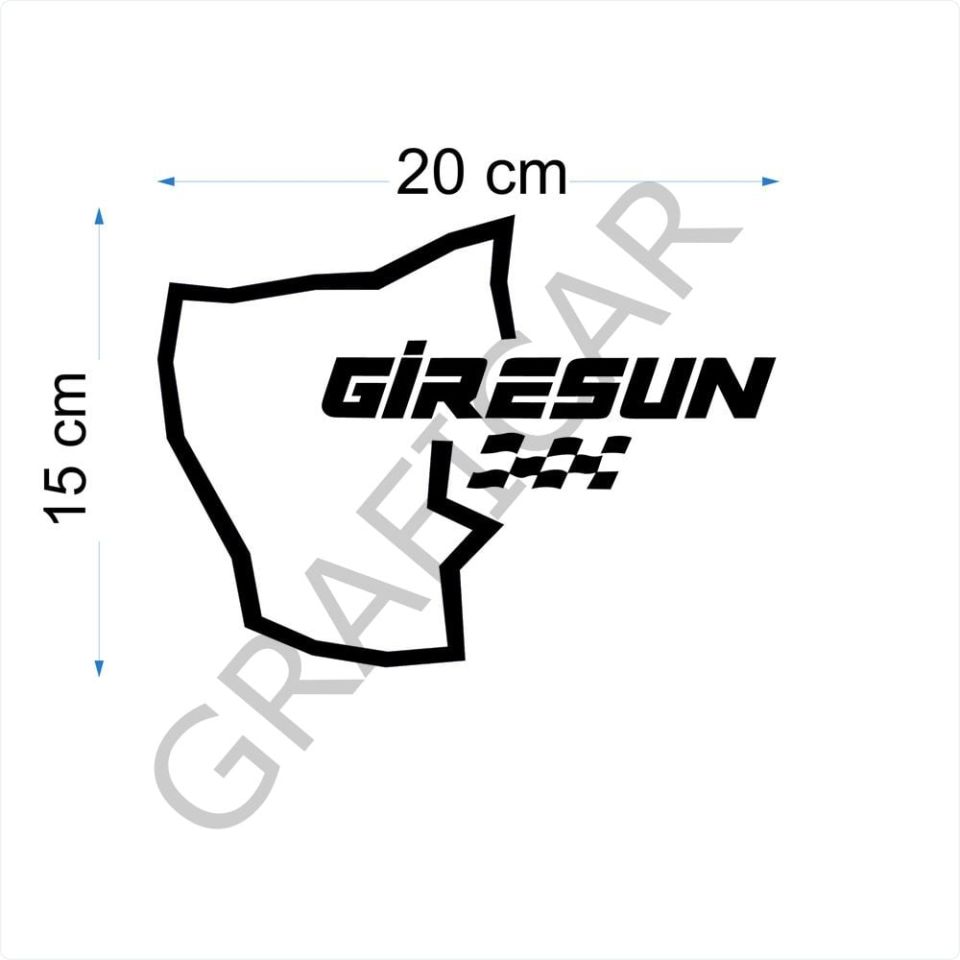 Harita Yarış Pisti Görünüm Sticker/Erzurum-Eskişehir-Gaziantep-Giresun PARLAK BEYAZ - GAZİANTEP