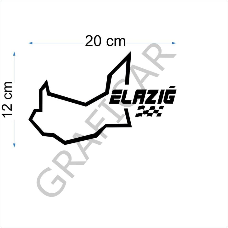 Harita Yarış Pisti Görünüm Sticker/Erzincan-Diyarbakır-Edirne-Elazığ PARLAK SİYAH - DİYARBAKIR