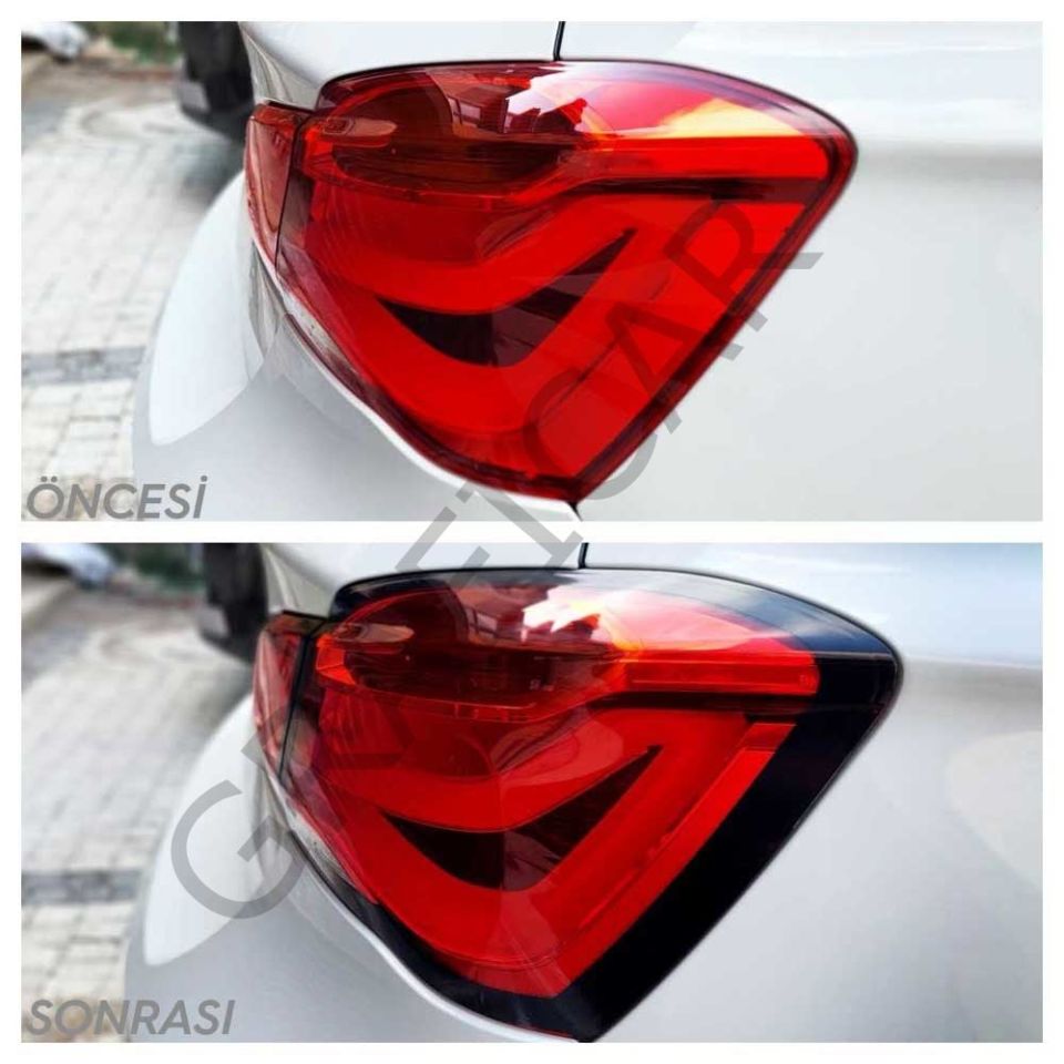 BMW F20 Stop Çerçeve Sticker MAT SİYAH - MAKYAJSIZ KASA