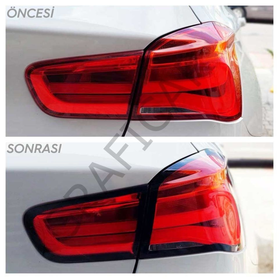BMW F20 Stop Çerçeve Sticker MAT SİYAH - MAKYAJSIZ KASA