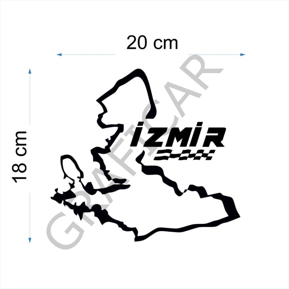 Harita Yarış Pisti Görünüm Sticker/İstanbul-İzmir-Kars-Mersin PARLAK SİYAH - İSTANBUL