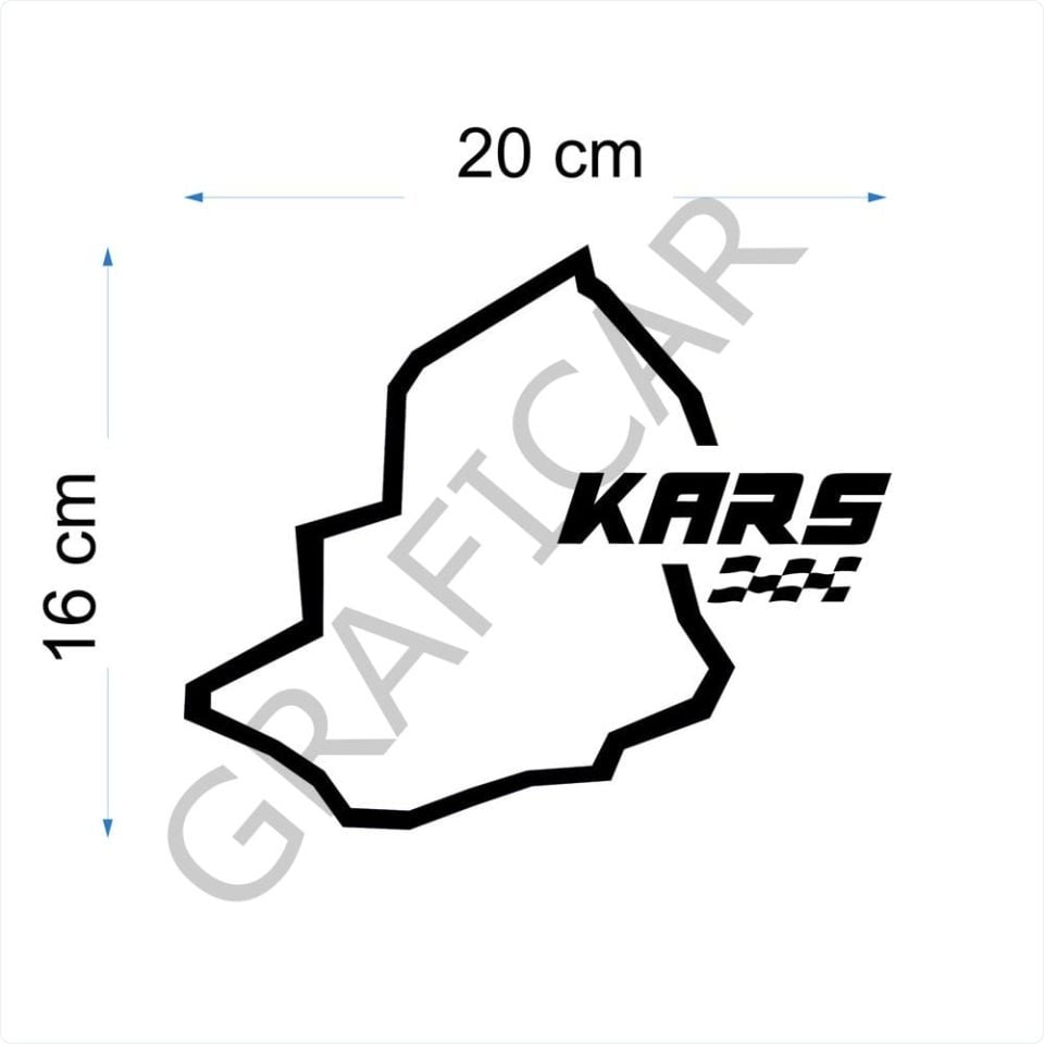 Map Race Track View Sticker - Pack of 2 / Between 33-36 BRIGHT BLACK - KARS