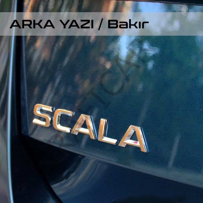 Skoda Scala Emblem Sticker Set MATT CARBON RED