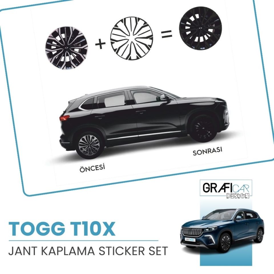 TOGG T10X Jant Kaplama Sticker Set