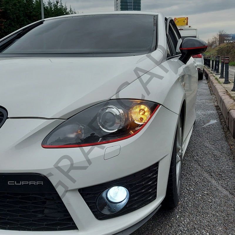 Seat Leon MK2 Far/Ayna Sticker PARLAK SİYAH