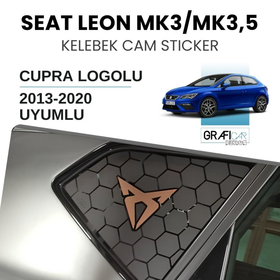 Seat Leon MK3/MK3,5 Kelebek Cam Sticker CUPRA LOGOLU
