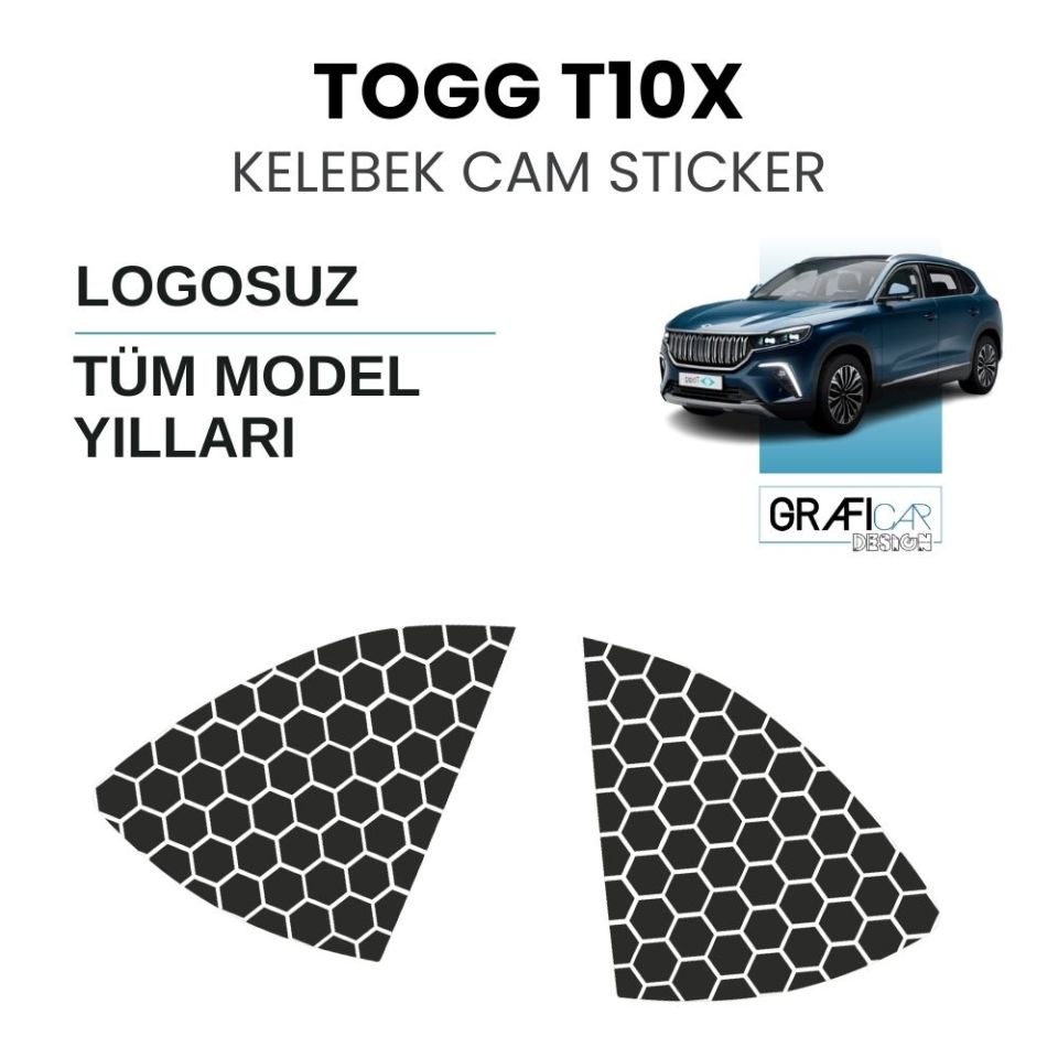 TOGG T10X Kelebek Cam Sticker LOGOSUZ/YAZISIZ