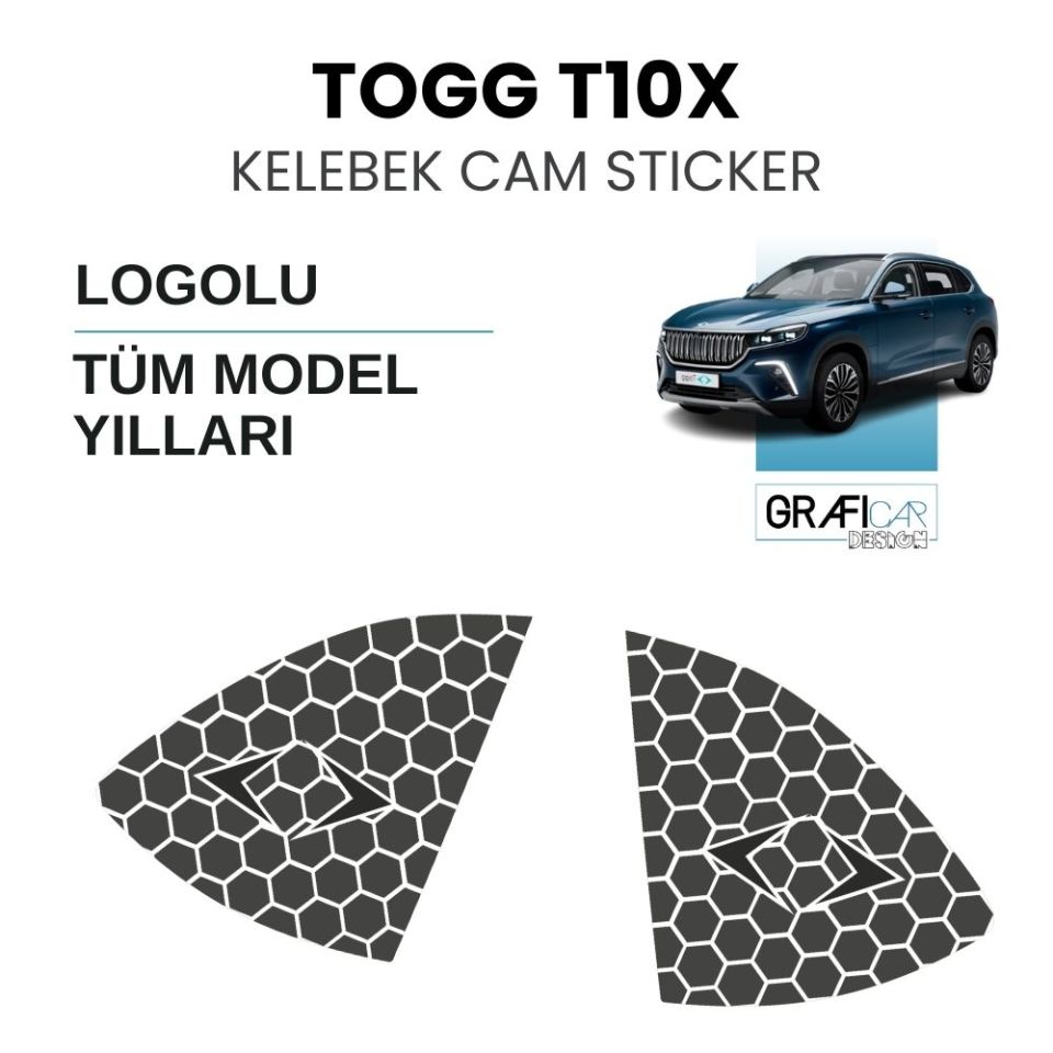 TOGG T10X Kelebek Cam Sticker TOGG LOGOLU