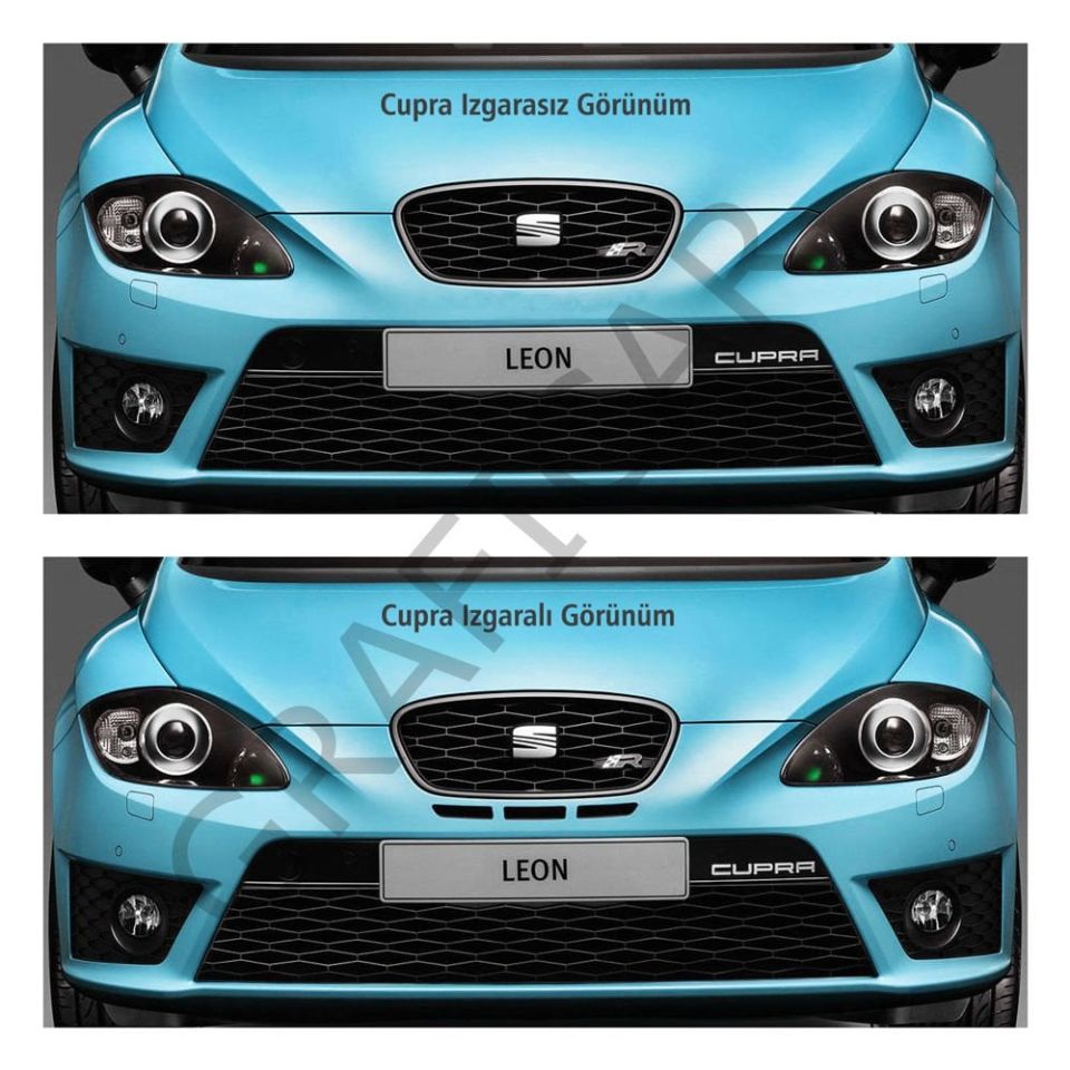 Seat Leon MK2 Izgara Görünüm Sticker PARLAK SİYAH