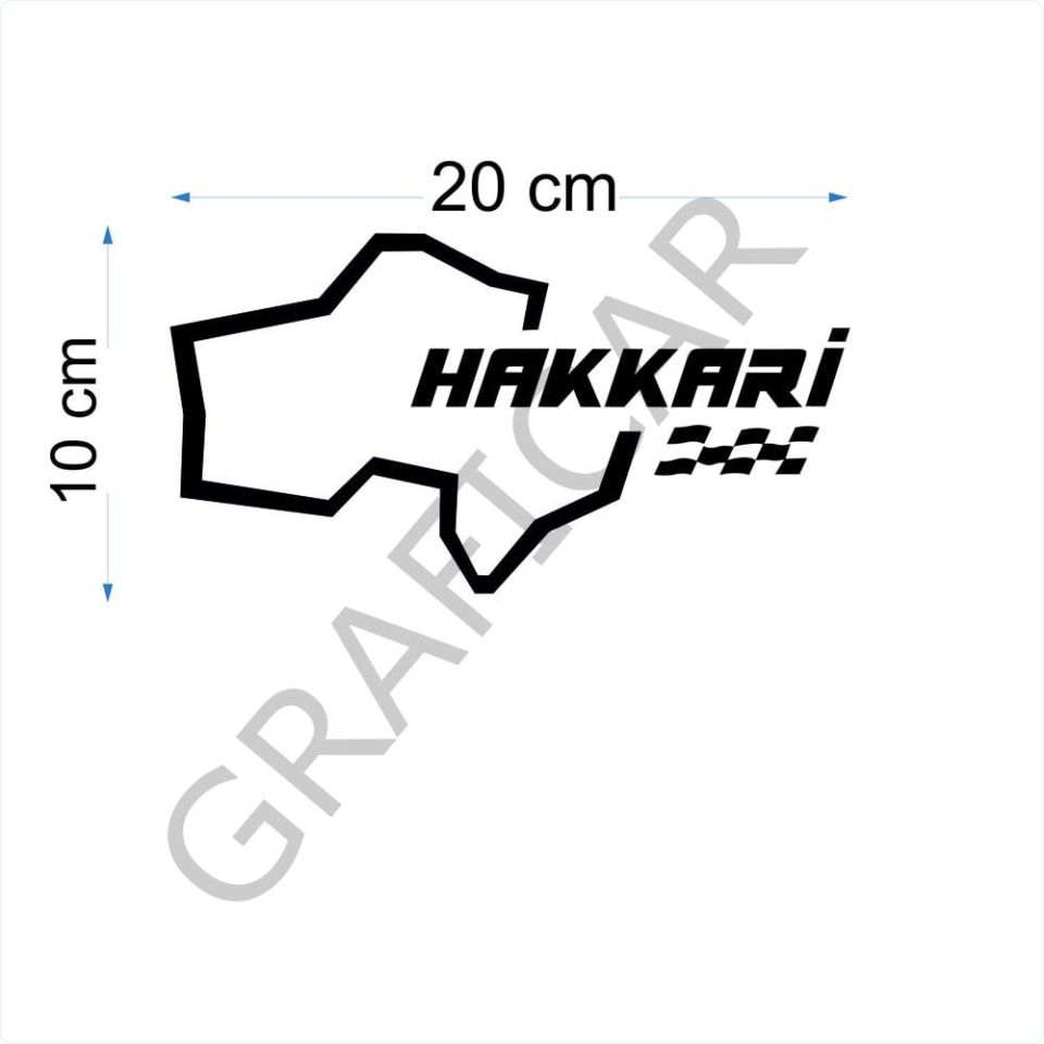 Harita Yarış Pisti Görünüm Sticker/Gümüşhane-Hakkari-Hatay-Isparta PARLAK SİYAH - HATAY