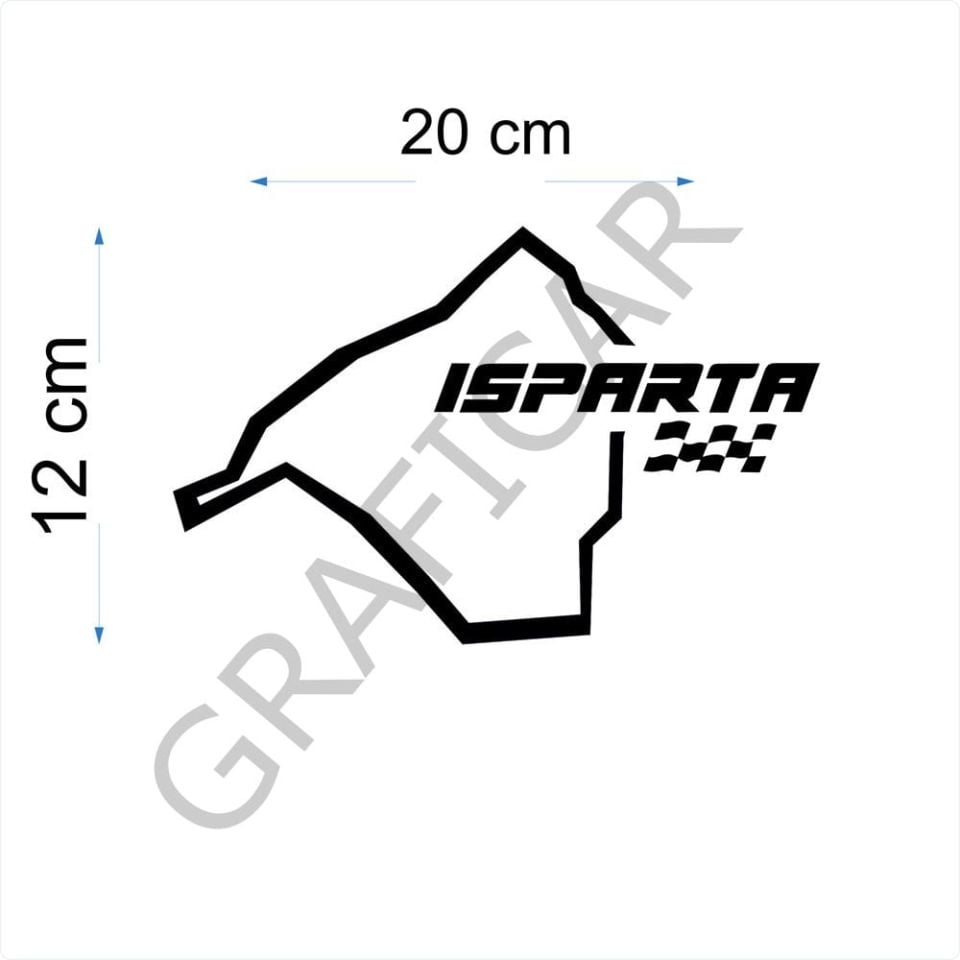 Harita Yarış Pisti Görünüm Sticker/Gümüşhane-Hakkari-Hatay-Isparta PARLAK BEYAZ - HATAY