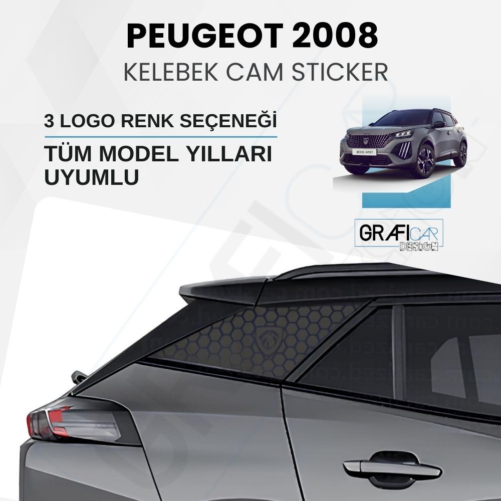 Peugeot 2008 Uyumlu Kelebek Cam Sticker
