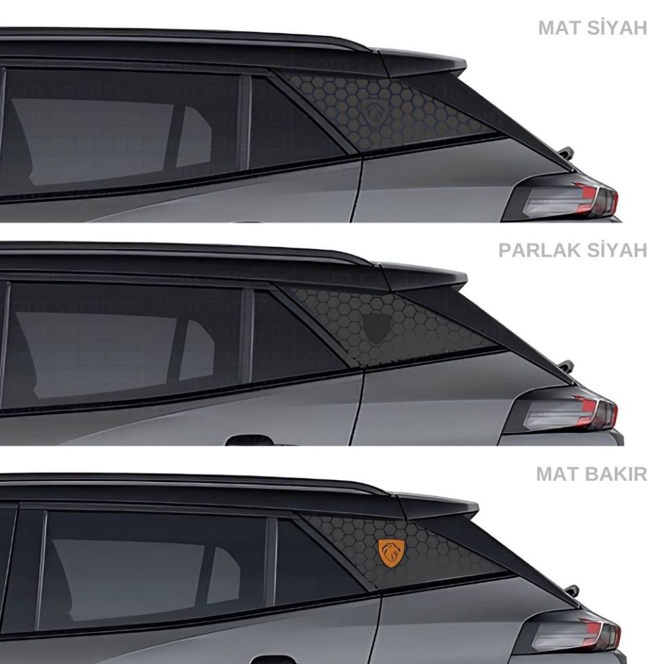 Peugeot 2008 Uyumlu Kelebek Cam Sticker ASLAN LOGOLU