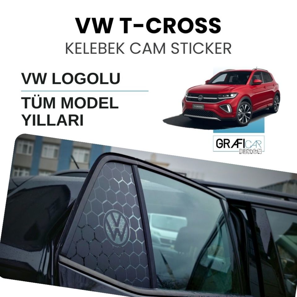 Volkswagen T-CROSS Kelebek Cam Sticker VW LOGOLU