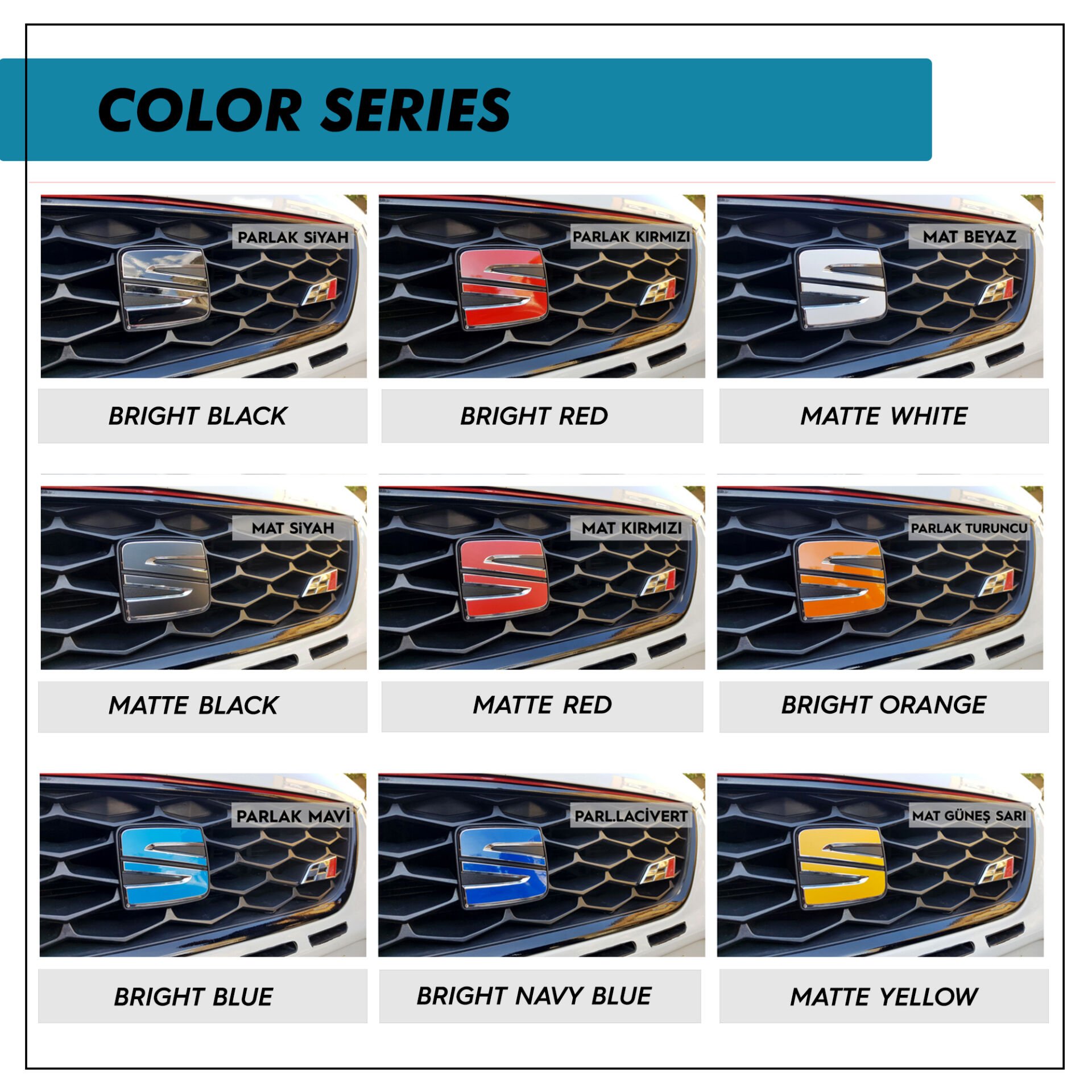 Hyundai i20 Amblem Sticker Set PARLAK KIRMIZI